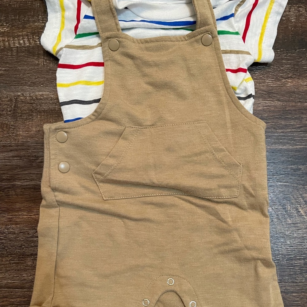 Wonder Nation - Overalls & TShirt Outfit - 3-6M